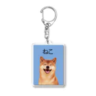 笑福満店の犬なのに猫の証明写真 Acrylic Key Chain