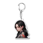 LONGSTONEの赤いピアスの着物美人 Acrylic Key Chain