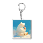 STUDIO OBAKERONのシロクマくんのおやつ Acrylic Key Chain