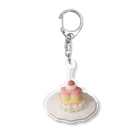 moom's shopのいちごプリン Acrylic Key Chain