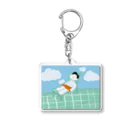 サウナハマって幸せの外気浴のTシャツです。 Acrylic Key Chain