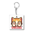 kk-welcomeの肉球で目隠し猫ちゃん アクリルキーホルダー