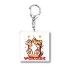 kk-welcomeの楽しく笑う肉球の猫ちゃんⅡ Acrylic Key Chain