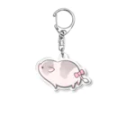 しらたまちゃんSHOPu〜🐽のリボンしらたまちゃん Acrylic Key Chain