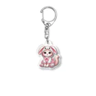 Snow-peaceのふわふわバニーコスチュームのかわいい子猫 Acrylic Key Chain