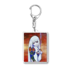 胃薬の蛇と牡丹を飼う人 Acrylic Key Chain