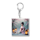 raimu-の着物女性と桜 Acrylic Key Chain