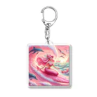 pinkgalmermaidのセクシーマーメイドサーフィン3 Acrylic Key Chain