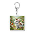 hachitaroのうさぎと小鳥たち④ Acrylic Key Chain