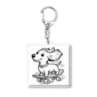 DOG is GOD のスケボー犬ライダー Acrylic Key Chain