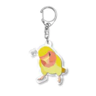 コザクラインコSHOP (kotorigoto/Lovebirdlove)のPi! コザクラインコ(イエロー) Acrylic Key Chain