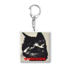 kk-welcomeの黒猫登場Ⅰ Acrylic Key Chain