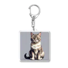 ドット絵ネコの座っている猫 Acrylic Key Chain