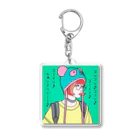 WASH&DRY24のパンダ女子　鼻歌娘 Acrylic Key Chain