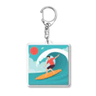 chan-takehaniのビッグウェーブに乗る Acrylic Key Chain