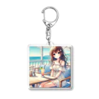 trypsin8080の浜辺のカフェで Acrylic Key Chain