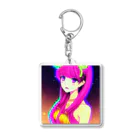 きゅぴきゅぴガールのきゅぴきゅぴ★ピンク髪美人お姉さん Acrylic Key Chain