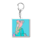 WASH&DRY24のパンダ女子　ピンクパンダ Acrylic Key Chain