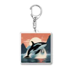 はちみつあめの夕日のシャチ Acrylic Key Chain