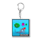 takku@doodlesの和風　鯉のいる赤 Acrylic Key Chain