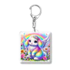 癒され可愛グッズショップのもふもふ うさ天使ちゃん Acrylic Key Chain