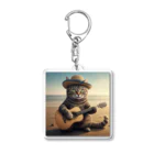 tamatama1038のギターを弾く猫 Acrylic Key Chain