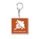 Tacos Mercadoのメルカドロゴ　オレンジスクエア Acrylic Key Chain