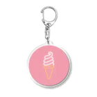 marinaのソフトクリーム（neon pink circle） Acrylic Key Chain