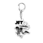 nidan-illustrationのhappy dog -JET- (black ink) Acrylic Key Chain