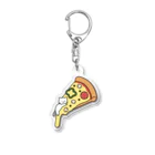 TAROPIのとろけるチーズピザでまどろむ猫 Acrylic Key Chain