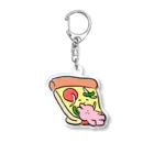 おかだひろみ の へんてこランドSHOPのピザ枕 Acrylic Key Chain