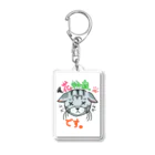 miku'ꜱGallery星猫の花粉症です。アメショー猫ちゃんイラストメッセージ Acrylic Key Chain