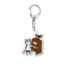 ミナミハチゴーのネコピアノwithヨゲンノトリ Acrylic Key Chain