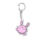 もちうさの数量限定の再販♡もちうさ　ジャンプ！　もふもふうさぎさん Acrylic Key Chain