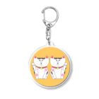 ajitukeのラッキーキャットと月 Acrylic Key Chain