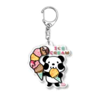 イラスト MONYAAT のCT54ズレぱんだちゃん　アイスを食べよう(ステッカー)at Acrylic Key Chain