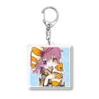 イソギンチャクのクマノミの和装イソクマのクマノミぎゅっ Acrylic Key Chain