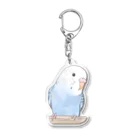 まめるりはことりのおしゃまな止まり木セキセイインコちゃん【まめるりはことり】 Acrylic Key Chain