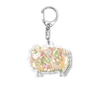 模様動物(鈴木りさむーん)の模様動物 ひつじ Acrylic Key Chain