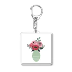 Mana Design Storeの花瓶とお花のイラストWH Acrylic Key Chain