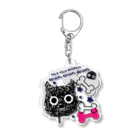 イラスト MONYAAT のCT107 もじゃもじゃ★ぱっふん*wanwanwanC*S Acrylic Key Chain