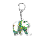 模様動物(鈴木りさむーん)の模様動物 パンダ_グリーン Acrylic Key Chain