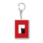 WAMI ARTの赤い窓と黒猫 Acrylic Key Chain