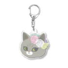 sachiko2004shopの　Fam& 花と猫 Acrylic Key Chain