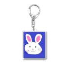 でおきしりぼ子の実験室のてがきうさぎ Acrylic Key Chain