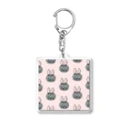 CHOPPIRIのかぶる猫[うさぎ(灰色)ver.](ロシアンブルー) Acrylic Key Chain