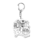 気ままに創作　よろず堂のレトロ純喫茶　黒 Acrylic Key Chain