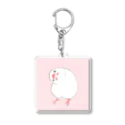  はらだかおり |  Kaori Haradaの首をかしげる白文鳥 Acrylic Key Chain