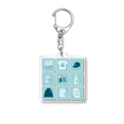 Teal Blue CoffeeのTealBlueItems _Cube BLUE Ver. アクリルキーホルダー