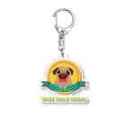 momolove のわんこウインク選手権(パグ) Acrylic Key Chain